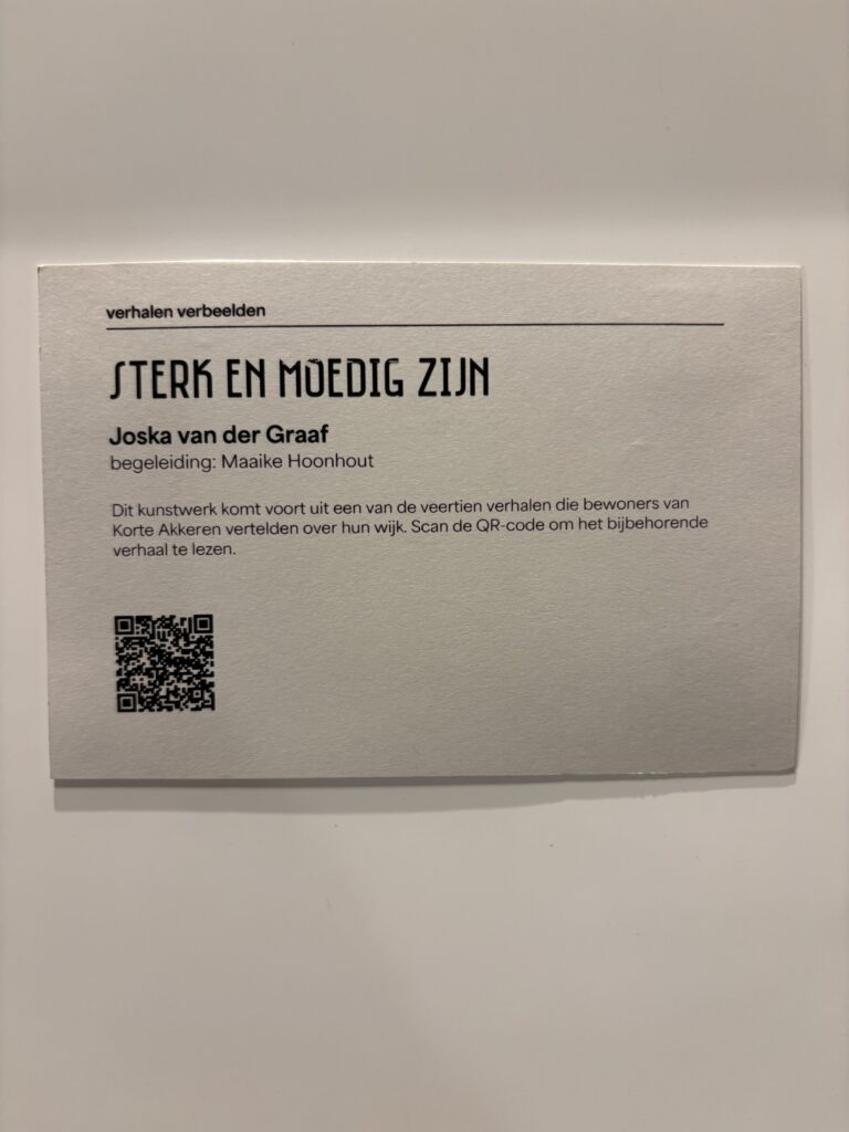 kaartje bij de afbeeldingen van de expositie